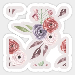 Vintage Floral Pattern Watercolor Sticker